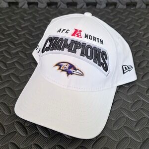 Baltimore Ravens AFC North Champions 2019 New Era White Baseball Cap Hat Mens